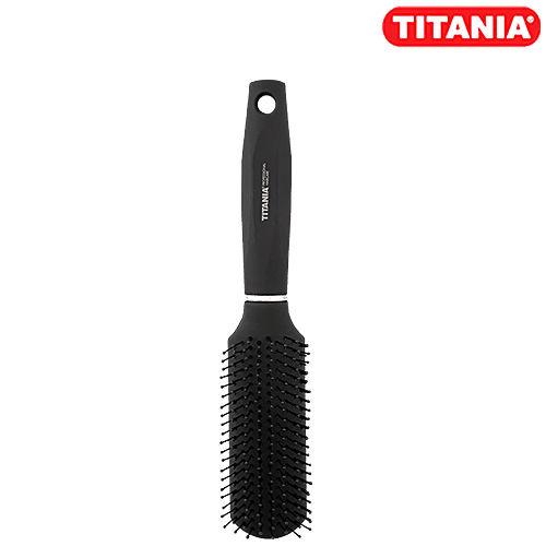 Titania Styling Hair Brush - With Silver Ring, Durable, Black, DP100137, 1 pc  