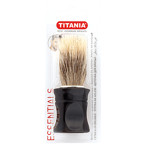Titania Shaving Brush - With Natural Bristles, Durable, Small, Black, DP100145, 1 pc  