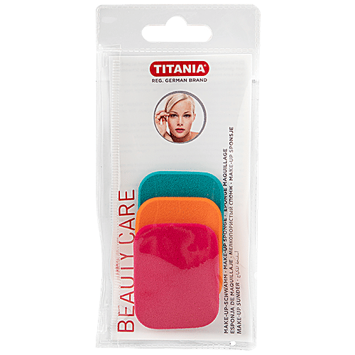 Titania Makeup Sponge - Beauty Blender, Reusable, Pink, Orange & Blue, DP100182, 3 pcs