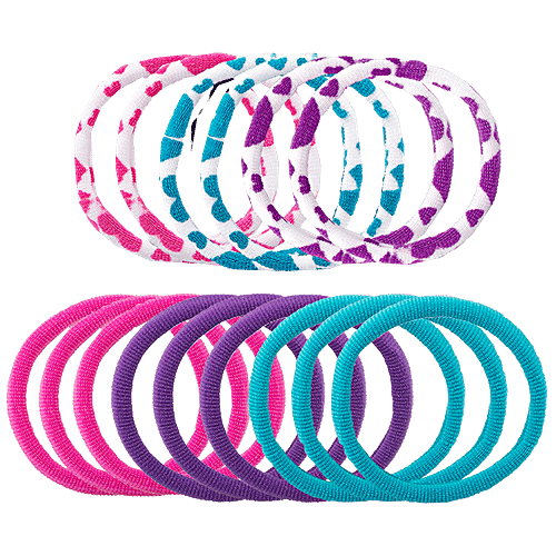 Titania Hair/Rubber/Tie/Elastic/Pony Bands - Heart Design, Assorted Colours, DP100196, 16 pcs  