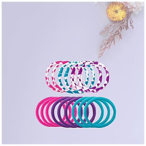 Titania Hair/Rubber/Tie/Elastic/Pony Bands - Heart Design, Assorted Colours, DP100196, 16 pcs  