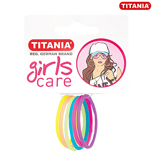 Titania Hair/Rubber/Tie/Elastic/Pony Bands - Easy To Use, Assorted Colours, DP100198, 6 pcs  