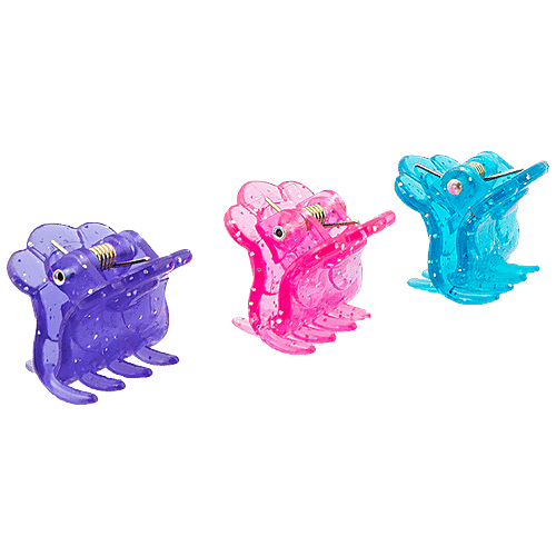 Titania Hair Clip/Clutcher - Extra Small, Glitter-Assorted Colours, DP100205, 6 pcs