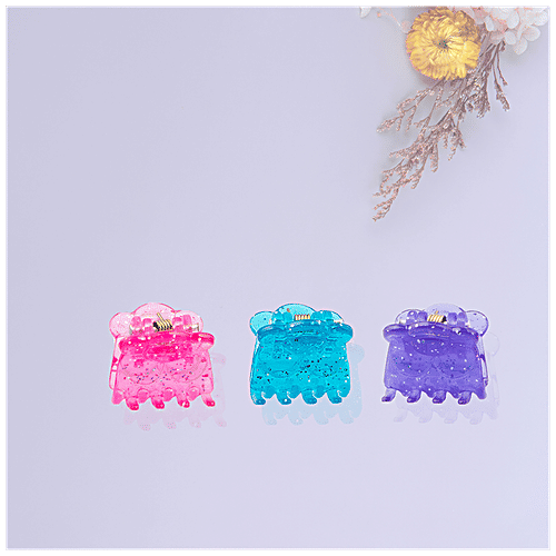 Titania Hair Clip/Clutcher - Extra Small, Glitter-Assorted Colours, DP100205, 6 pcs