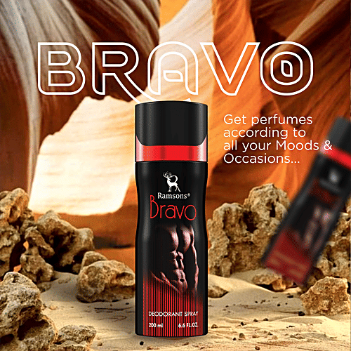Ramsons Bravo Deodorant Spray - For Men, For A Long Lasting Impression, Feel Fresh, 200 ml