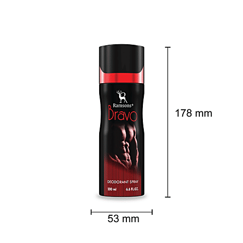 Ramsons Bravo Deodorant Spray - For Men, For A Long Lasting Impression, Feel Fresh, 200 ml