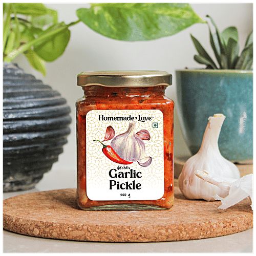 Buy Homemade Love Garlic Pickle Contains Vitamin C, Improves Digestion Online at Best Price of