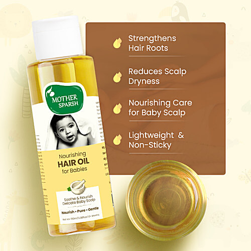 Mother Sparsh Baby Hair Oil - With 21 Ayurvedic Herbs & Oils, Non-Sticky, Nourishes Tender Scalp, 100 ml