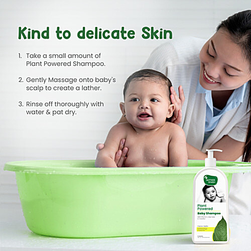 Mother Sparsh Plant-Powered Natural Baby Shampoo - Organic Herbs & Essential Oil, Nourishes Scalp, Hair, 400 ml  