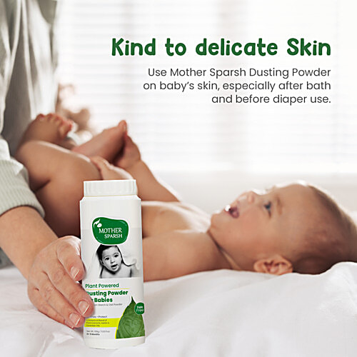 Mother Sparsh Baby Dusting Powder - Natural, No Parabens, Talc Free, Keeps Skin Soft, 100 g  