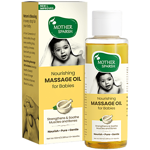 Mother Sparsh Baby Massage Oil - With 18 Herbal Extracts, Pure & Gentle, Nourishes Skin, 100 ml  