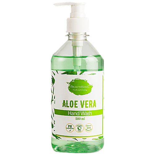 Beautisoul Aloe Vera Handwash With Glycerin - pH balanced, Hydrating, Non-Drying, Provides Germ protection, 500 g Pump 