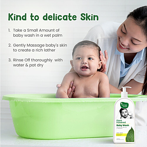 Mother Sparsh Plant-Powered Natural Baby Wash - Avocado Oil, Coconut Based Cleanser, Hydrating, 400 ml