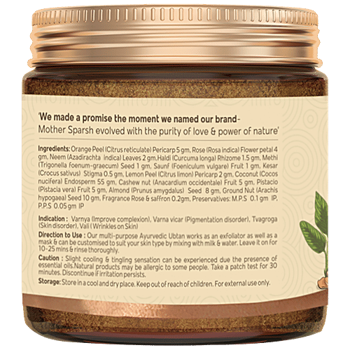 Buy Mother Sparsh Turmeric Healing Face Ubtan Orange Peel & Saffron