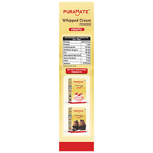Buy Puramate Whipped Cream Powder Pineapple, Adds Volume, Richness, Smoothness Online at Best