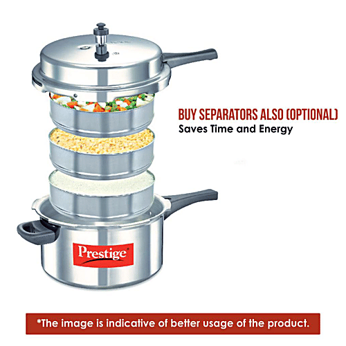 Prestige Popular Aluminium Outer Lid Pressure Cooker - Induction Base, 12 L