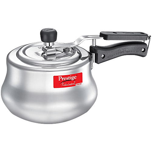 Prestige Nakshatra Plus Svachh Aluminium Spillage Control Handi Inner Lid Pressure Cooker - Silver, 3 L  