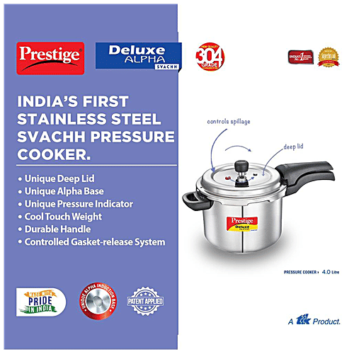 Buy Prestige Deluxe Alpha Svachh Pressure Cooker Stainless Steel