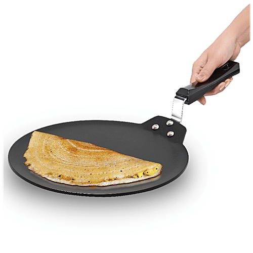 Hawkins Futura Non-Stick Aluminium Tawa - Induction Base, 30 cm, 4.88 mm, Plastic Handle, INDT30, 1 pc  