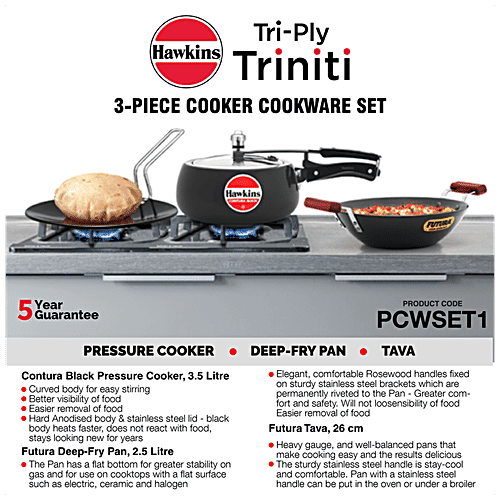 Buy Hawkins Trinity Kitchen Set PCWSET1, Pressure Cooker, Tava