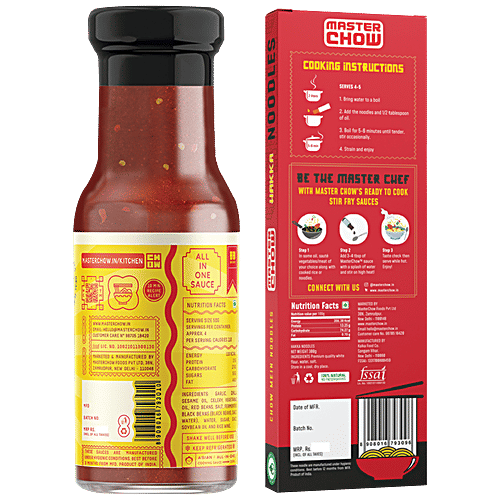 MasterChow Bang Bang Chilli & Garlic Stir Fry Sauce & Hakka Noodle - Used For Asian Style Cooking, 2 pcs  