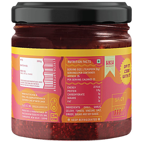MasterChow Hong Kong Hottie Spicy Chilli Garlic Dip - Ready To Eat, Natural, 200 g