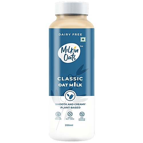 MilkinOats Classic Oat Milk - Smooth & Creamy, Plant Based, Soy & Nut Free, 200 ml