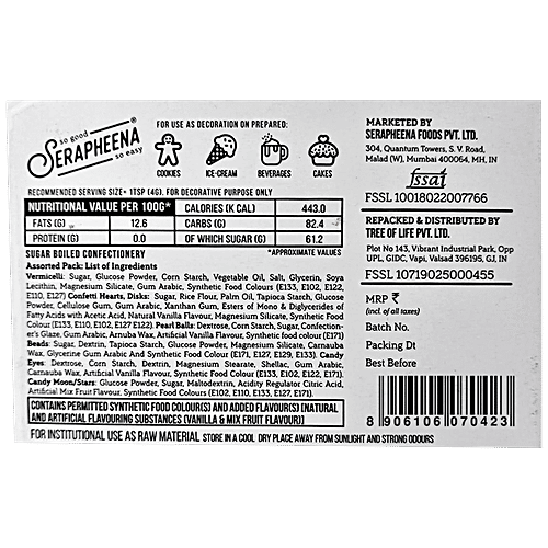 Serapheena Pink & Blue Sugar Sprinkles - Assorted Colours & Designs, For Cake Decoration, 100 g  