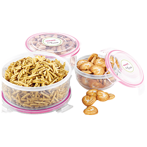 Trueware Clip & Close Plastic Container - Transparent, 1.2 l Leak Proof