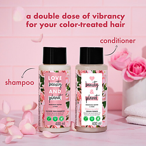 Love Beauty & Planet Blooming Colour Shampoo - Murumuru Butter & Rose, For Colour Treated Hair, 200 ml  
