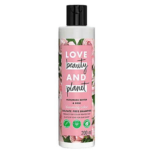 Love Beauty & Planet Blooming Colour Shampoo - Murumuru Butter & Rose, For Colour Treated Hair, 200 ml  