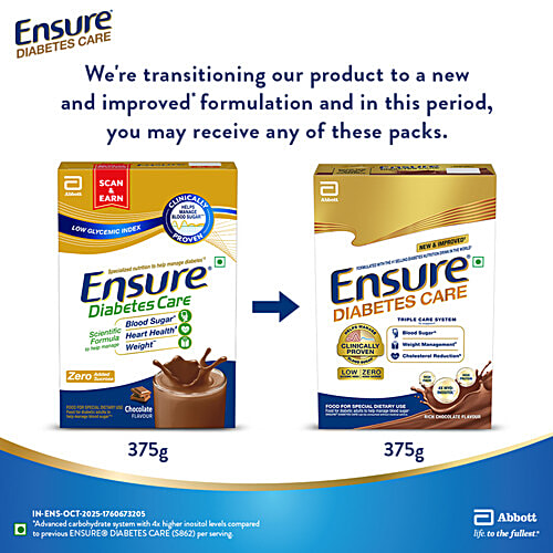 Ensure Diabetes Care Rich Chocolate Flavoured Nutrition Drink, 375 g  