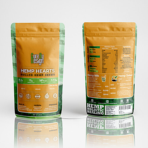 Cure by Design Hemp Hearts Hulled Seeds - Rich In Protein, Improves Muscle Growth & Repair, 200 g  Rich in Protein
 Improves Muscle Growth & Repair