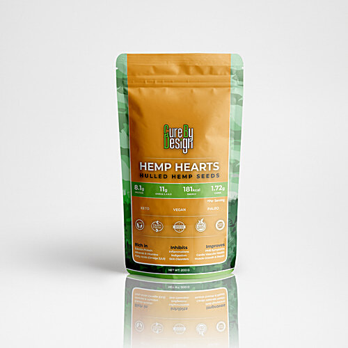Cure by Design Hemp Hearts Hulled Seeds - Rich In Protein, Improves Muscle Growth & Repair, 200 g  Rich in Protein
 Improves Muscle Growth & Repair