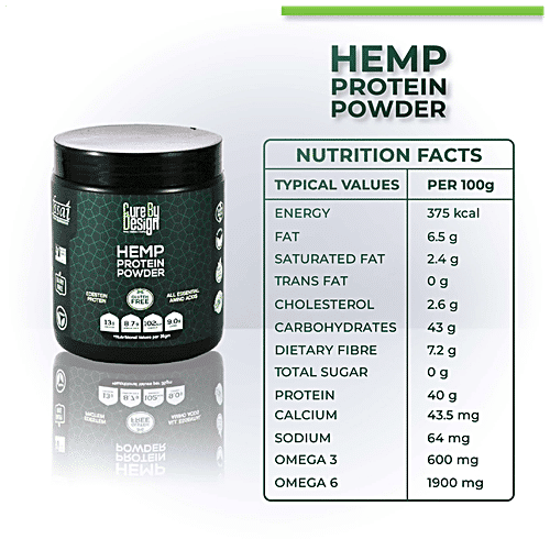 Cure by Design Hemp Protein Powder - All Essential Amino Acids, Good For Digestion, Gluten Free, 250 g
