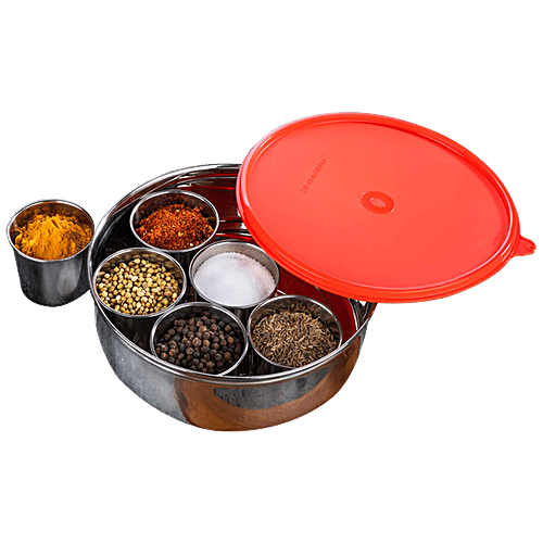 Buy Signoraware 7 Wonder Steel Spice Box Set High Quality, Red Online