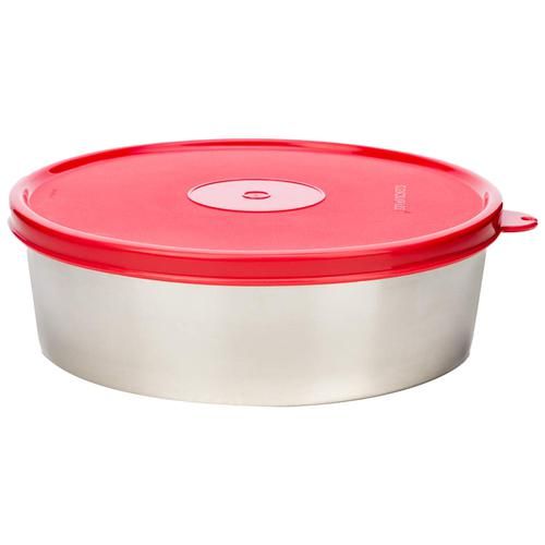 Signoraware Papad & Chapati Steel Lunch/Storage Box - High Quality Material, Red, 1.75 l  
