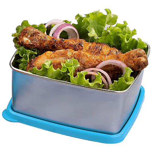 Signoraware Freezer Fresh Steel Container - High Quality, Small, Blue, 600 ml  