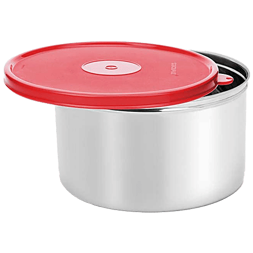 Signoraware Store Well Stainless Steel Jumbo Container - High Quality, Red, 3 l  