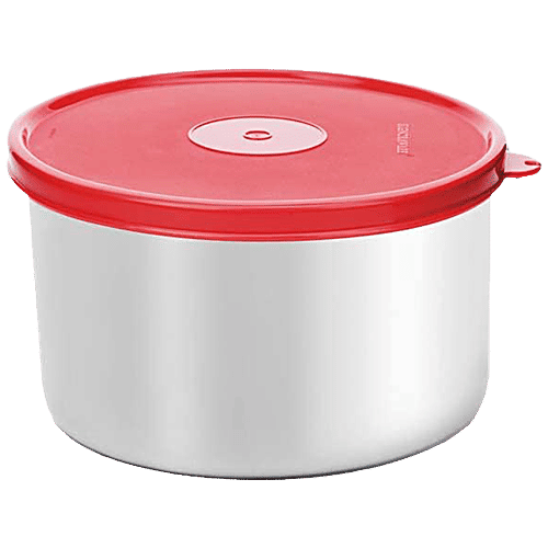 Signoraware Store Well Stainless Steel Jumbo Container - High Quality, Red, 3 l  