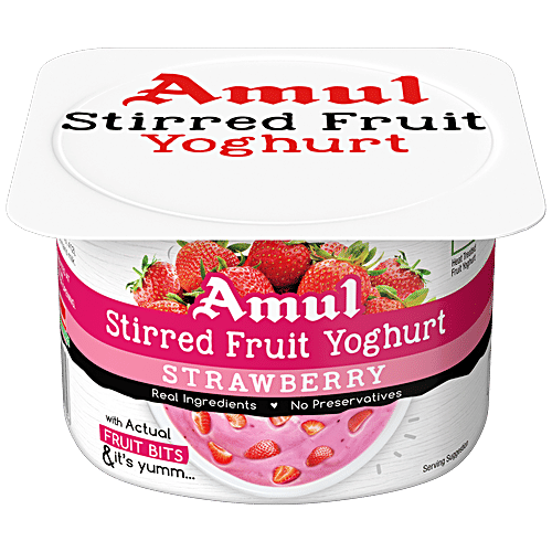 Buy Amul Stirred Fruit Yoghurt Strawberry, Rich, Smooth & Creamy