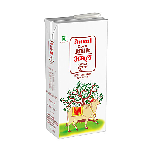 Buy Amul Cow Milk Homogenised, 3.5 Fat, No Preservatives Online at