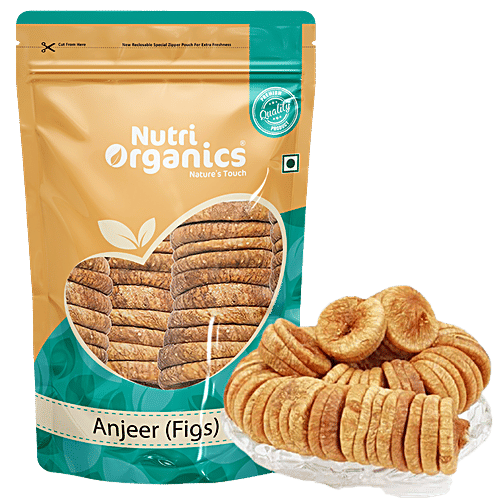 Nutri Organics Premium Anjeer/Dried Figs - Natural, Packed With Nutrition, 500 g  