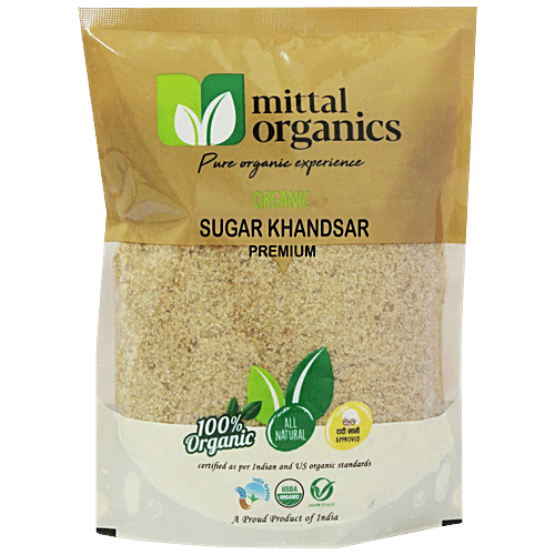 Mittal Organics Sugar Khandsar - Premium, Rich In Vitamin & Fibre, 500 g  