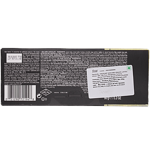 Buy Godiva 90 Cacao Dark Chocolate Bar Luxuriously Smooth & Intense