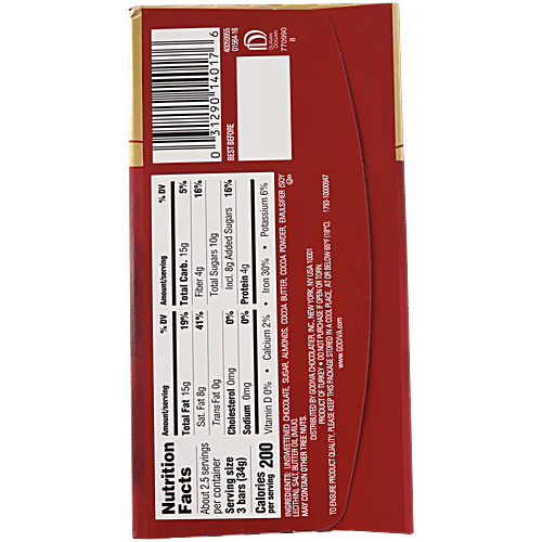 Godiva Roasted Almonds Dark Chocolate Bar - Rich Flavour, Superior Taste, 90 g  