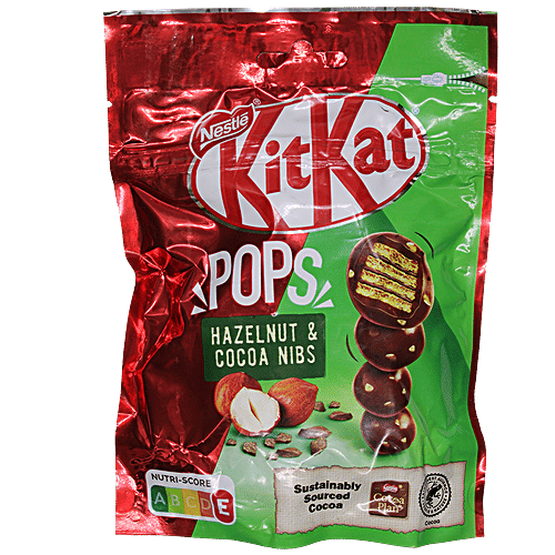 NESTLE KITKAT Pops Milk Chocolate - Hazelnut & Cocoa Nibs, Superior Taste, Rich Flavour, 140 g Bag
