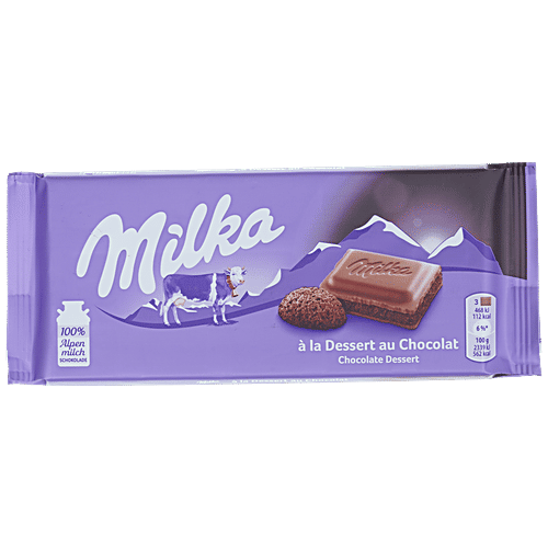 Buy Milka Chocolate Dessert Alpine Milk Chocolate Slab Creamy & Crunchy Online at Best Price