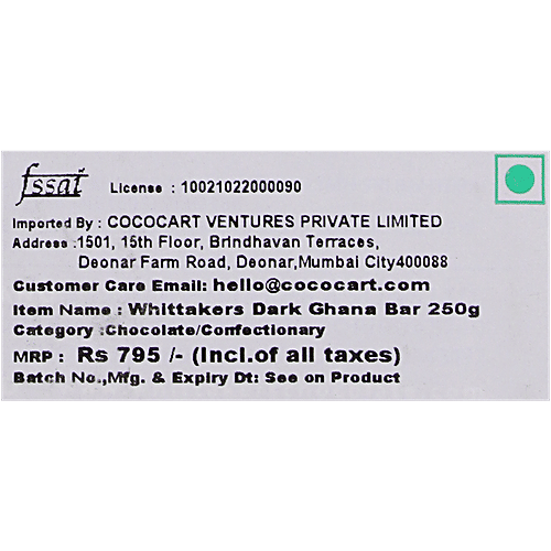 Buy WHITTAKERS Dark Ghana Bar 72 Cocoa, Dark Chocolate, Rich Flavour, Superior Taste Online