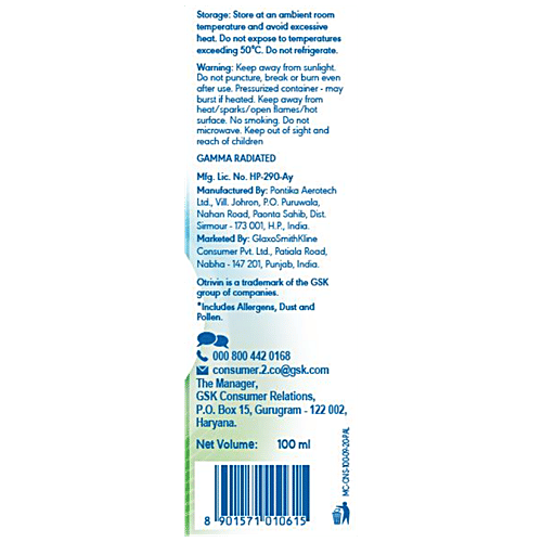 Otrivin Breathe Clean Daily Nasal Wash - With Natural Glycerin, Removes Pollutions From Nose, 100 ml  